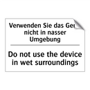 Verwenden Sie das Gerät nicht /.../ - Do not use the device in wet surroundings/.../