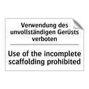 Verwendung des unvollständigen /.../ - Use of the incomplete scaffolding /.../