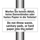 Werfen Sie keinen Abfall, keine /.../ - Do not throw waste, sanitary pads, /.../
