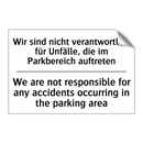 Wir sind nicht verantwortlich /.../ - We are not responsible for any /.../