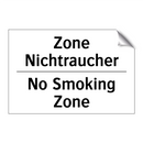 Zone Nichtraucher - No Smoking Zone