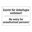 Zutritt für Unbefugte verboten!/.../ - No entry for unauthorized persons!/.../
