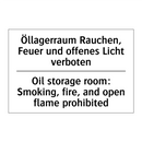 Öllagerraum Rauchen, Feuer und /.../ - Oil storage room: Smoking, fire, /.../