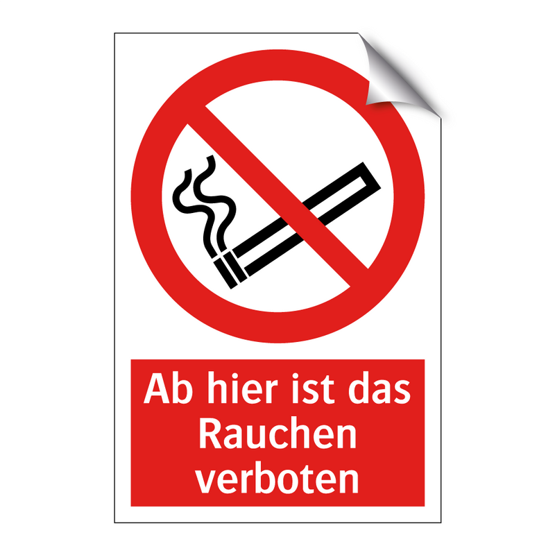 Ab hier ist das Rauchen verboten