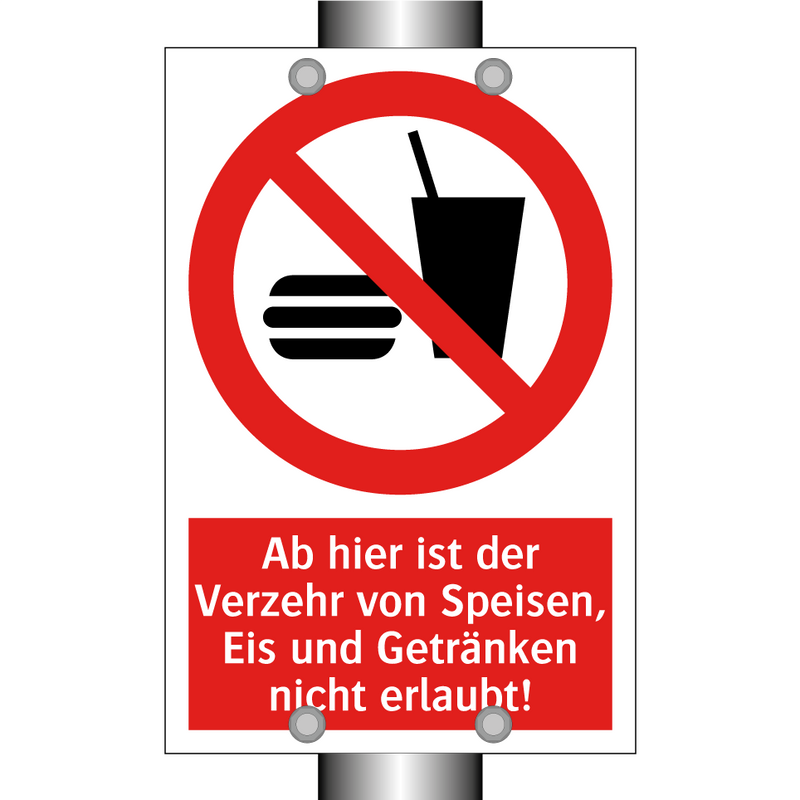 Ab hier ist der Verzehr von Speisen, Eis und Getränken nicht erlaubt!