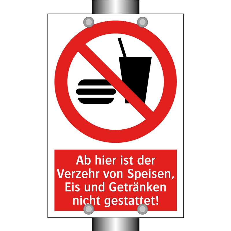 Ab hier ist der Verzehr von Speisen, Eis und Getränken nicht gestattet!
