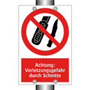 Achtung: Verletzungsgefahr durch Schnitte