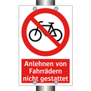 Anlehnen von Fahrrädern nicht gestattet