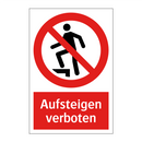 Aufsteigen verboten