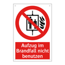Aufzug im Brandfall nicht benutzen