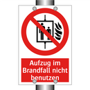 Aufzug im Brandfall nicht benutzen