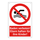 Baden verboten! Eltern haften für ihre Kinder!