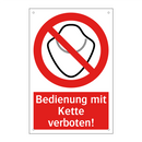 Bedienung mit Kette verboten!