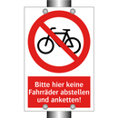 Bitte hier keine Fahrräder abstellen und anketten!