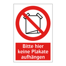 Bitte hier keine Plakate aufhängen