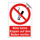Bitte keine Kippen auf den Boden werfen