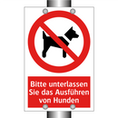 Bitte unterlassen Sie das Ausführen von Hunden