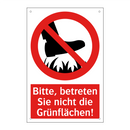 Bitte, betreten Sie nicht die Grünflächen!