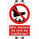Bitte, betreten Sie nicht die Grünflächen!