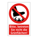 Bitte, betreten Sie nicht die Grünflächen!