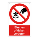 Blumen pflücken verboten