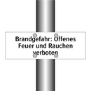 Brandgefahr: Offenes Feuer und Rauchen verboten