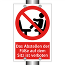 Das Abstellen der Füße auf dem Sitz ist verboten