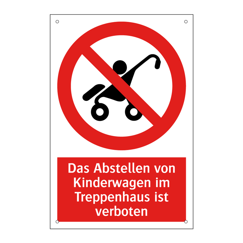 Das Abstellen von Kinderwagen im Treppenhaus ist verboten