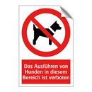 Das Ausführen von Hunden in diesem Bereich ist verboten