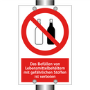 Das Befüllen von Lebensmittelbehältern mit gefährlichen Stoffen ist verboten