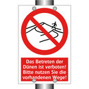 Das Betreten der Dünen ist verboten! Bitte nutzen Sie die vorhandenen Wege!
