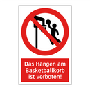 Das Hängen am Basketballkorb ist verboten!