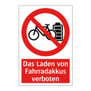 Das Laden von Fahrradakkus verboten