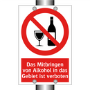 Das Mitbringen von Alkohol in das Gebiet ist verboten