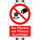 Das Pflücken von Pflanzen ist verboten