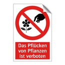 Das Pflücken von Pflanzen ist verboten