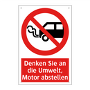 Denken Sie an die Umwelt, Motor abstellen