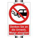 Denken Sie an die Umwelt, Motor abstellen