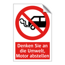 Denken Sie an die Umwelt, Motor abstellen
