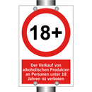 Der Verkauf von alkoholischen Produkten an Personen unter 18 Jahren ist verboten