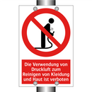 Die Verwendung von Druckluft zum Reinigen von Kleidung und Haut ist verboten