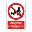 Dünenschutz ist Küstenschutz! Bitte benutzen Sie die Wege und halten Sie Ihren Hund an der Leine!