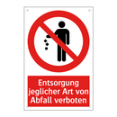 Entsorgung jeglicher Art von Abfall verboten