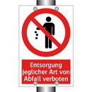 Entsorgung jeglicher Art von Abfall verboten