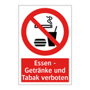 Essen - Getränke und Tabak verboten