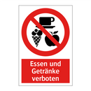 Essen und Getränke verboten