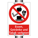 Essen, Getränke und Tabak verboten