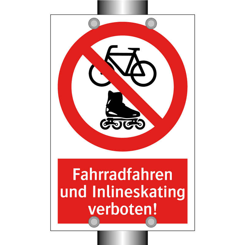 Fahrradfahren und Inlineskating verboten!