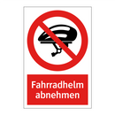 Fahrradhelm abnehmen