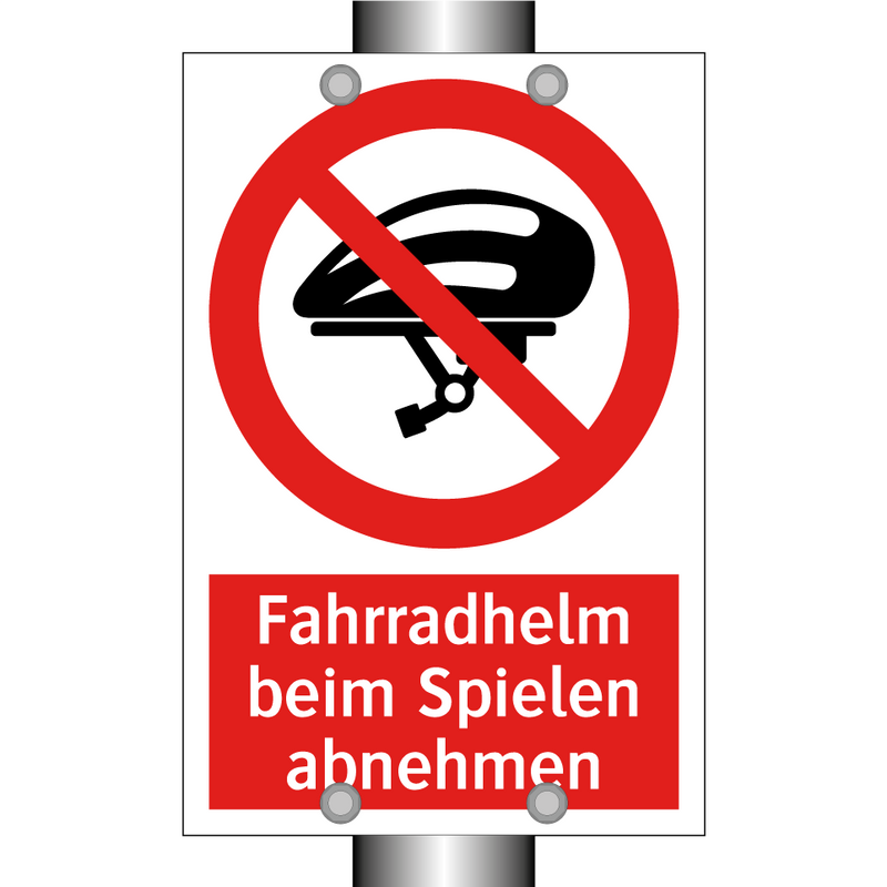 Fahrradhelm beim Spielen abnehmen